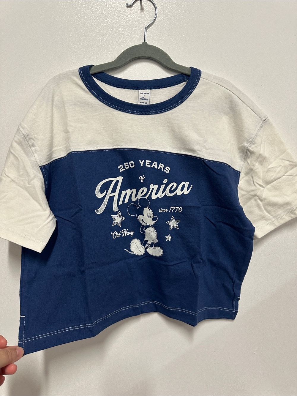 Old Navy Navy & White Mickey America Graphic Tee